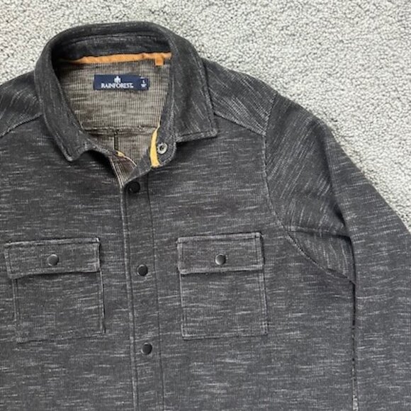 Rainforest Men's Mixed Grey Long-Sleeve Shirt-Jacket - Cotton Blend - Sz. L -EUC - Picture 2 of 15